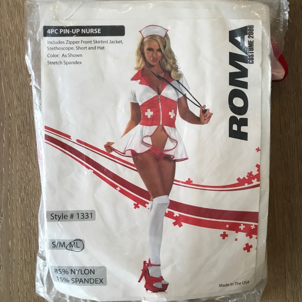 4 piece pin up nurse costume